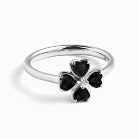 Shamrock Ring - Black Obsidian