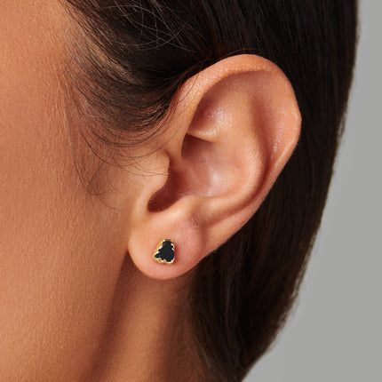 Raw Crystal Earrings - Guided Black Obsidian