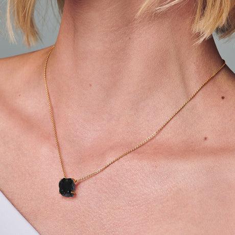 Raw Crystal Necklace - Black Obsidian 'Strength'