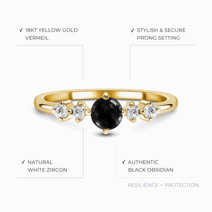 Black Obsidian Ring - Loveliness