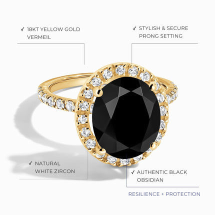 Black Obsidian Ring - Queen Lana