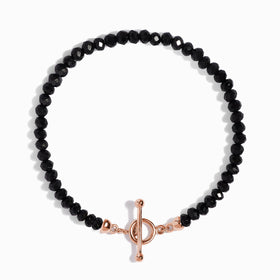 Black Obsidian T-Lock Beads Bracelet - Raise Your Vibrations