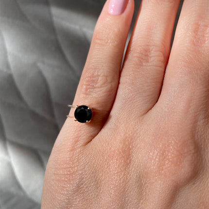 Black Obsidian Ring - Floating Gem