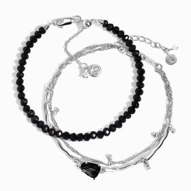 Black Obsidian Flow & Beads Bracelet