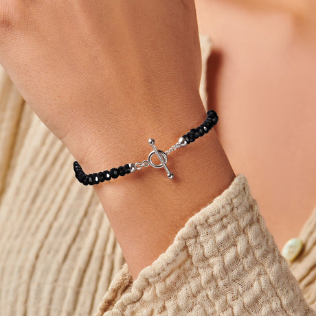 Black Obsidian T-Lock Beads Bracelet - Raise Your Vibrations