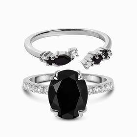 Black Obsidian Black Onyx Harlow & Flourish Rings