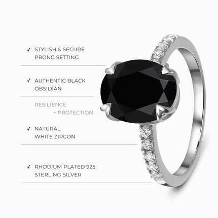 Black Obsidian Black Onyx Harlow & Flourish Rings
