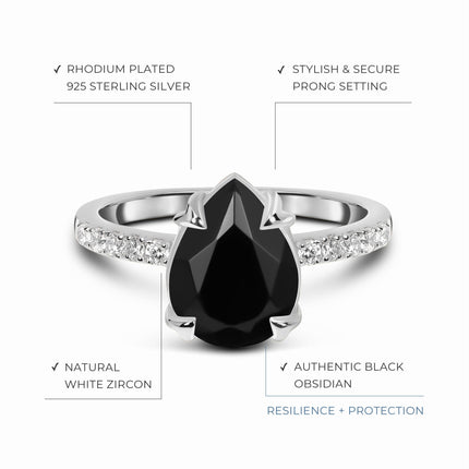 Black Obsidian Ring - Nymph