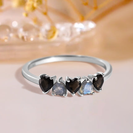 Black Obsidian Labradorite Ring - Crush On You