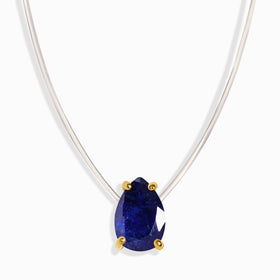 Blue Sapphire Necklace Floating Sway - September Birthstone