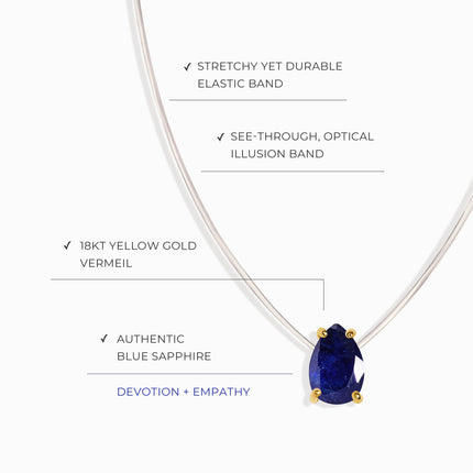 Blue Sapphire Necklace Floating Sway - September Birthstone