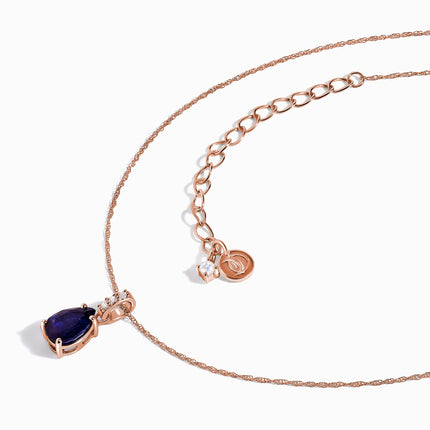 Blue Sapphire Diamond Necklace Sway - September Birthstone