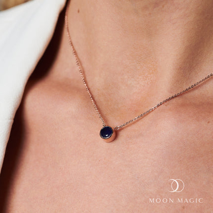 Blue Sapphire Necklace - Solitaire