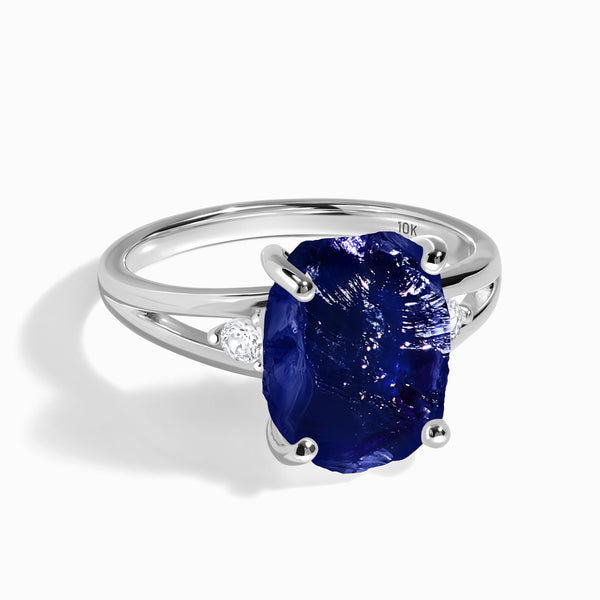 Blue Sapphire Diamond Ring - Raw Beauty – Moon Magic