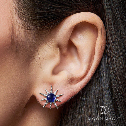 Blue Sapphire Earrings - Starlight Studs