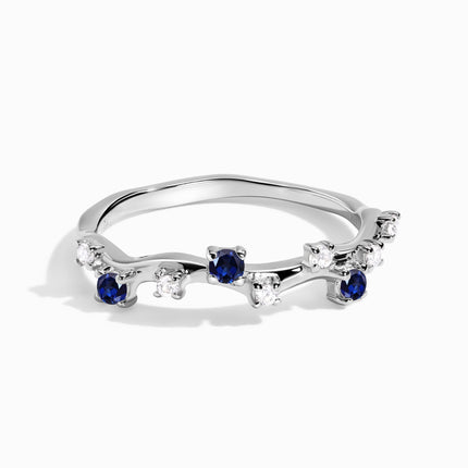 Blue Sapphire Ring - Stardust Band