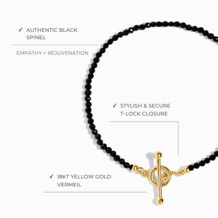 Black Spinel T-Lock Beads Bracelet - Raise Your Vibrations