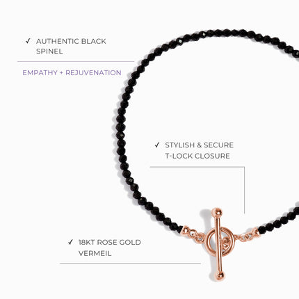 Black Spinel T-Lock Beads Bracelet - Raise Your Vibrations