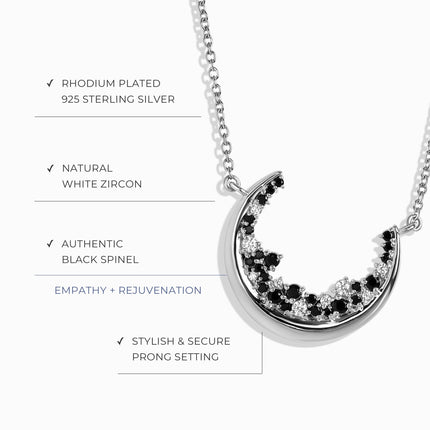 Black Spinel White Zircon Necklace - Lush Luna