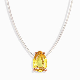 Citrine Necklace Floating Sway - November Birthstone