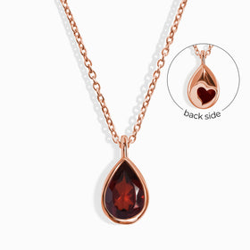 Garnet Necklace - Hidden Heart