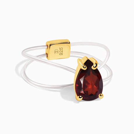 Garnet Ring Floating Sway - January Birthstone