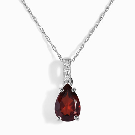 Garnet Diamond Necklace Sway - January Birthstone