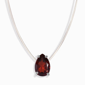 Garnet Necklace Floating Sway - January Birthstone