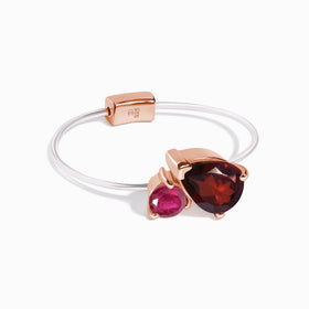 Floating Ring - Toi Et Moi Garnet & Ruby