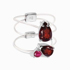 Ruby Garnet Toi Et Moi & Sway Floating Rings