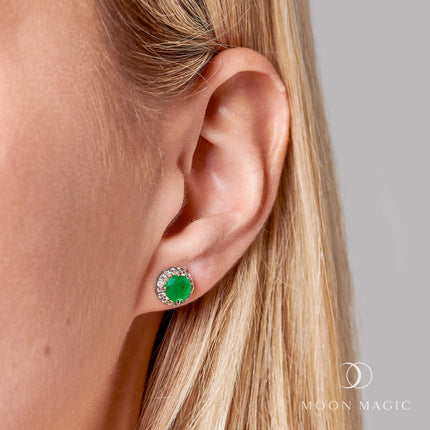 Green Jade Earrings - Venus Studs