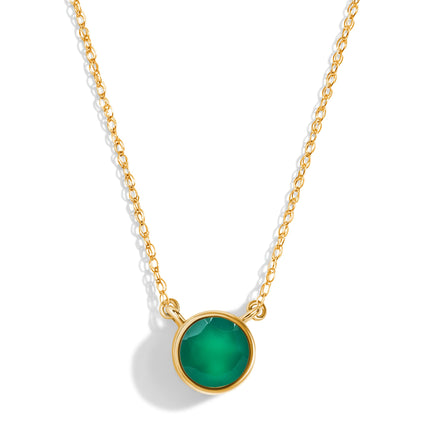 Green Onyx Necklace - Solitaire