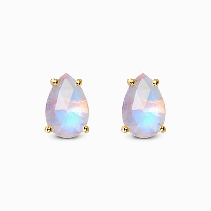 Moonstone Earrings - Bright Drop Studs