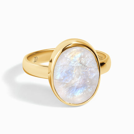 Raw Crystal Ring - Enfolded Moonstone
