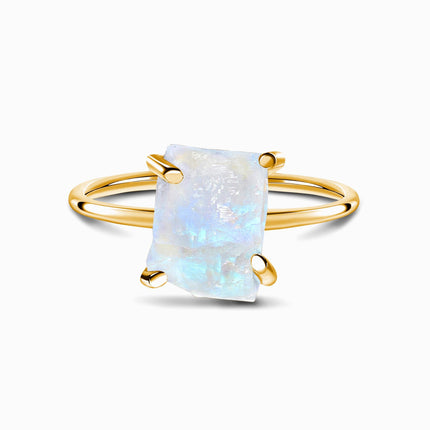 Raw Crystal Ring - Petite Moonstone