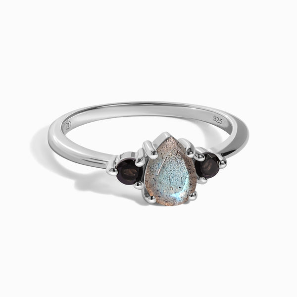 Black Obsidian Labradorite Ring - Lania – Moon Magic