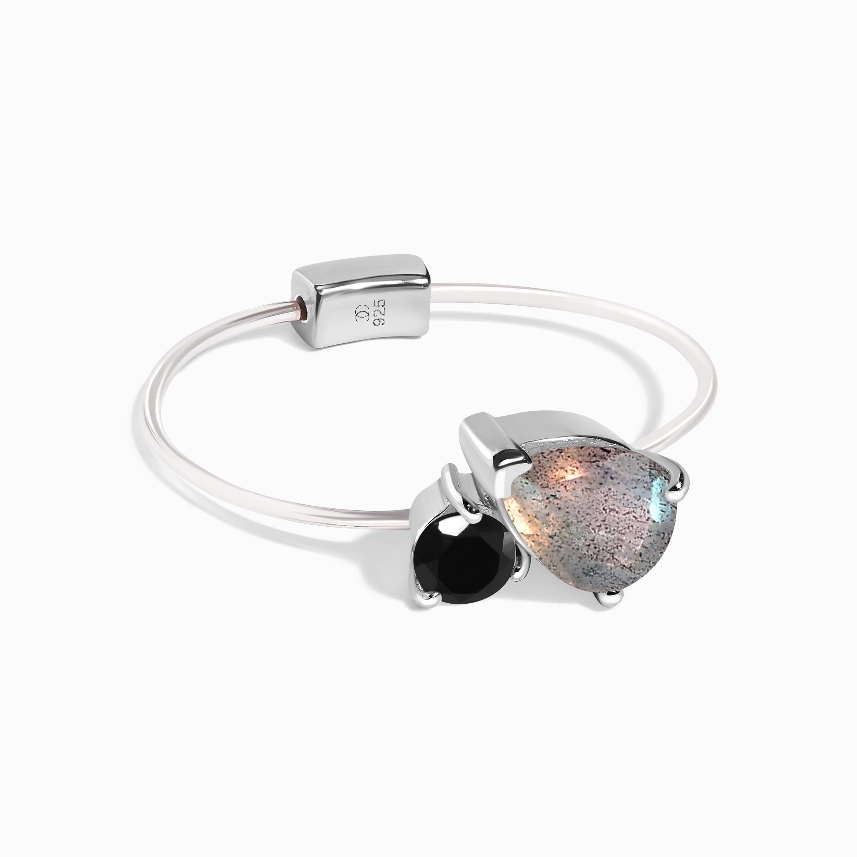 Floating Ring - Toi Et Moi Labradorite & Black Obsidian – Moon Magic