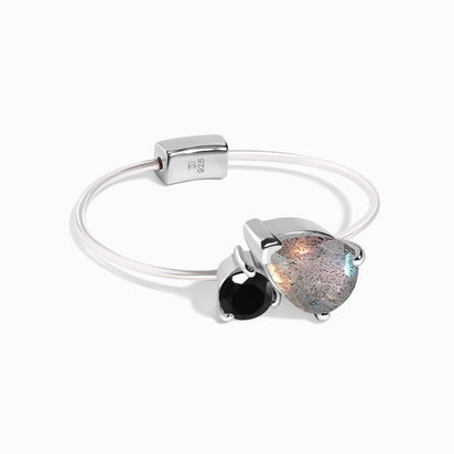 Floating Ring - Toi Et Moi Labradorite & Black Obsidian – Moon Magic
