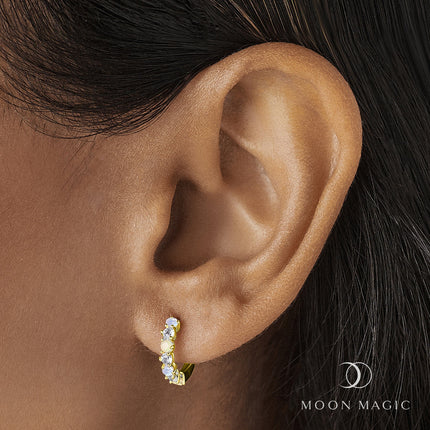 Moonstone Multigem Earrings - Bonny Hoops