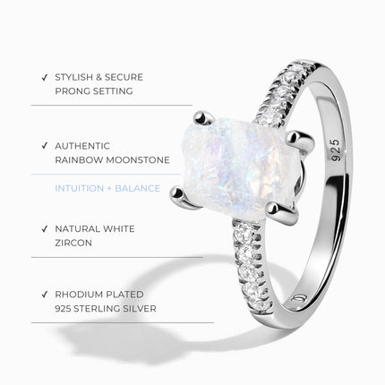 Raw Crystal Ring - Ritzy Moonstone