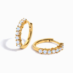 Moonstone Earrings - Queen Bonny Hoops
