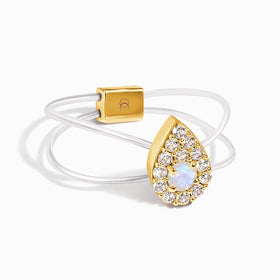 Moonstone White Zircon Ring - Lustre Floating Ring