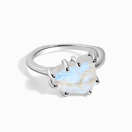 Raw Crystal Ring - Serene Moonstone