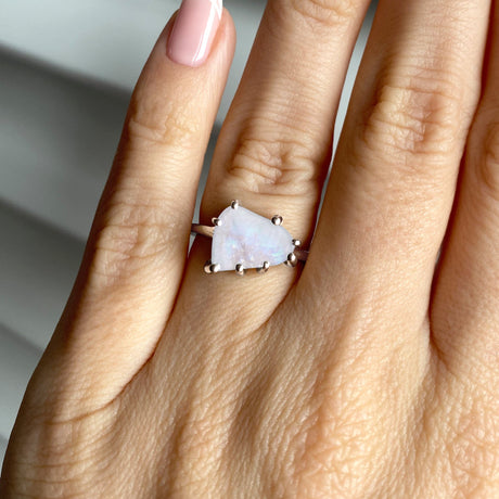 Raw Crystal Ring - Serene Moonstone
