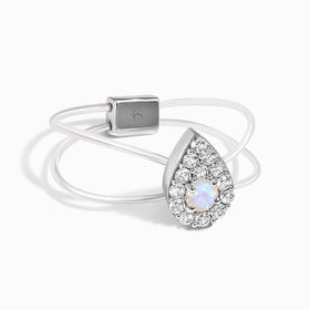 Moonstone White Zircon Ring - Lustre Floating Ring