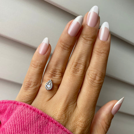 Moonstone White Zircon Ring - Lustre Floating Ring