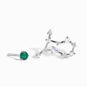 Zodiac Birthstone Studs - Gemini Green Onyx