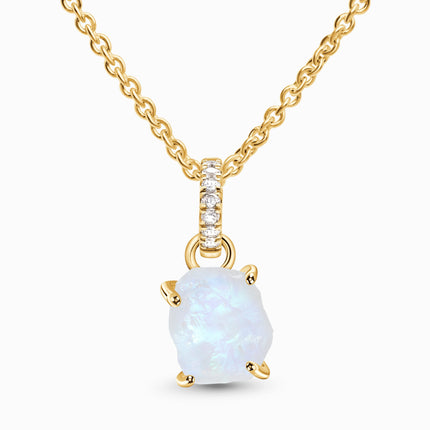 Raw Crystal Necklace - Ritzy Moonstone