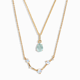 Aries Zodiac & March Birthstone Necklaces
