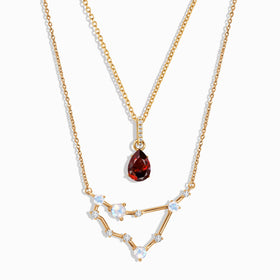 Capricorn Zodiac & January Birthstone Necklaces